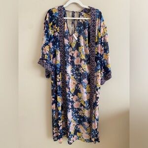 Xhilaration Brand Sheer Floral Midi-Length Kimono CoverUp - Size S
